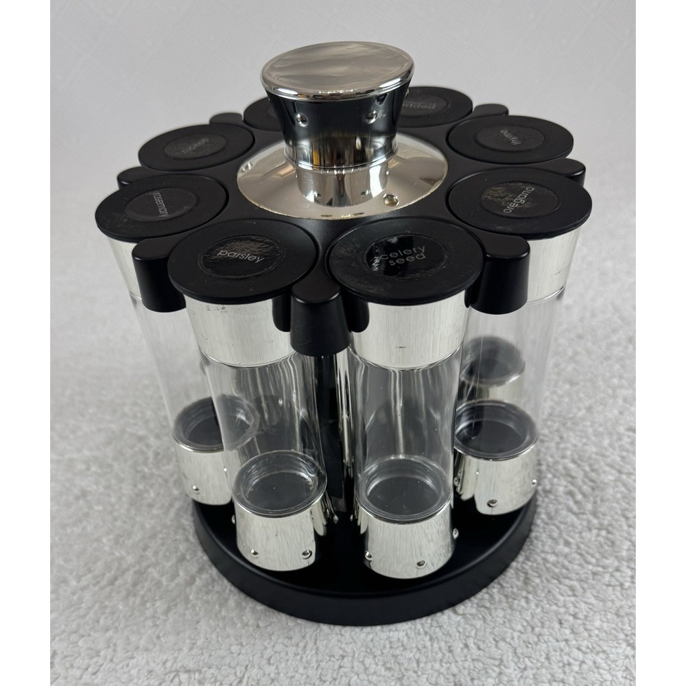KitchenArt Spice Rack, Elite Auto-Measure Spice Carousel, 8 Spice Jar EUC